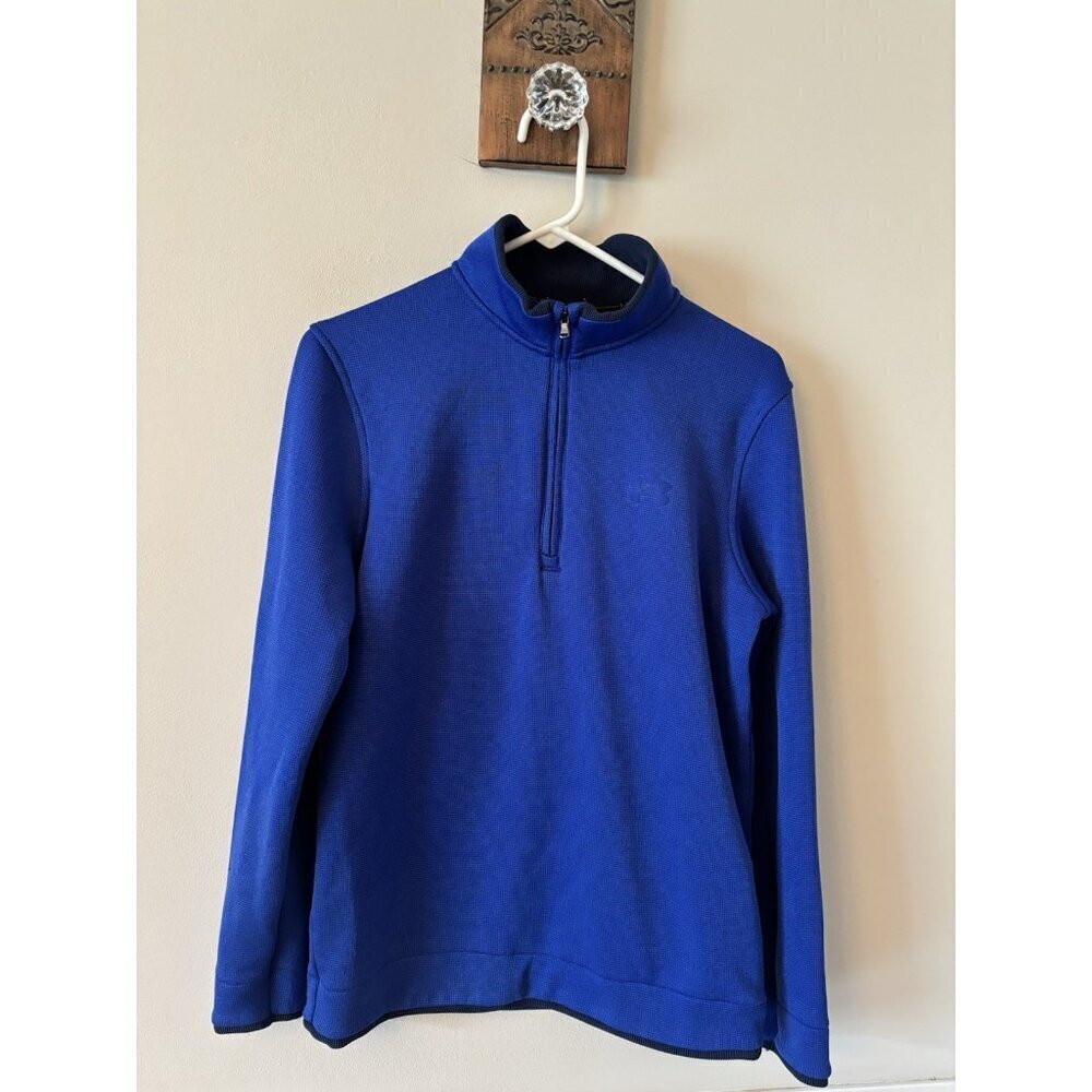 Under Armour Golf Mens Size Small Blue 1/4 Zip Pullover Loose Fit